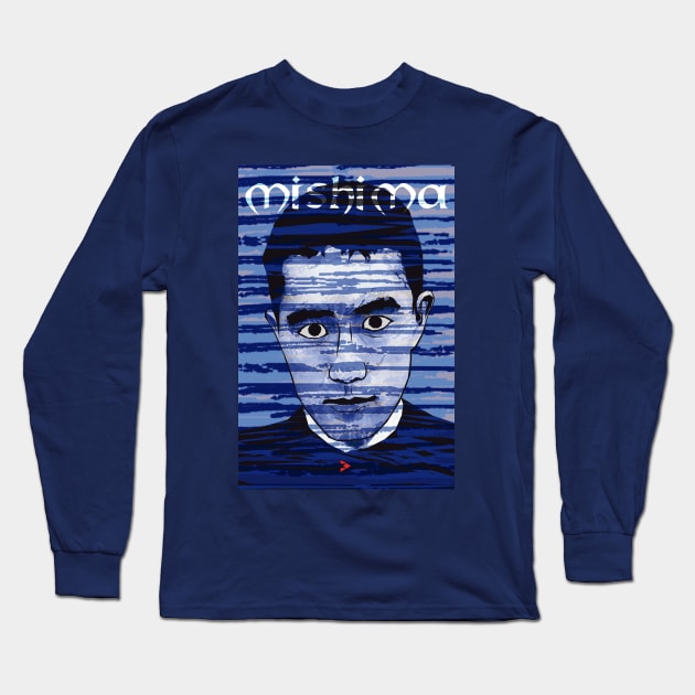 Yukio Mishima - Blue Long Sleeve T-Shirt by Exile Kings 